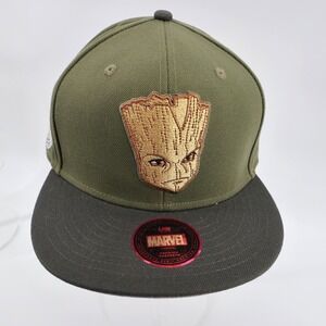 NEW Marvel Groot Guardians of the Galaxy Snapback Hat Green Mens OSFA